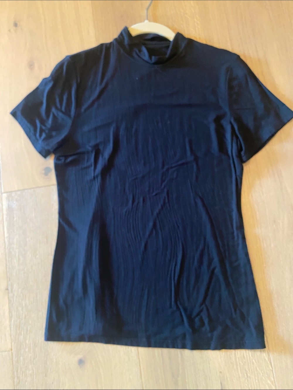 Amazon Black Short-Sleeve Mock Neck Tee